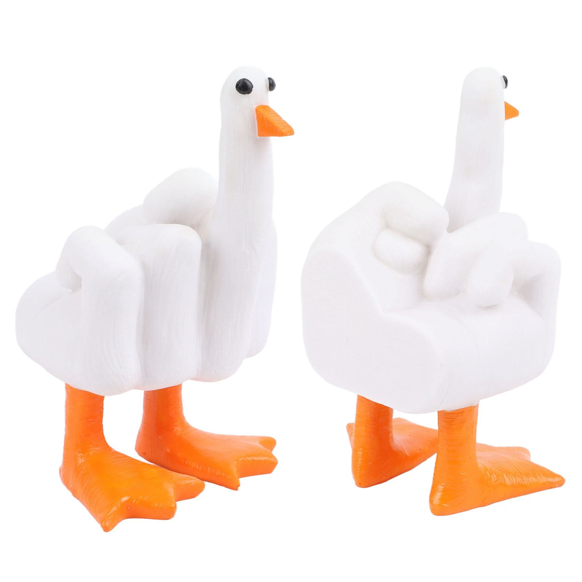 Middle Finger Duck Decoration Funny Little Duck Resin Figurine Ornament Decor Resin Craft Decoration Sculpture Statue for Home Office Desktop Housewarming Gift