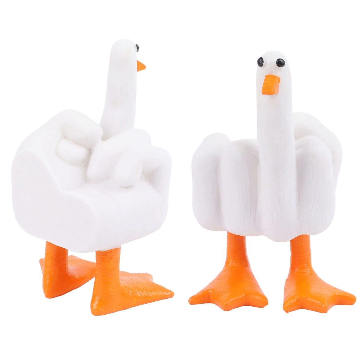 Middle Finger Duck Decoration Funny Little Duck Resin Figurine Ornament Decor Resin Craft Decoration Sculpture Statue for Home Office Desktop Housewarming Gift