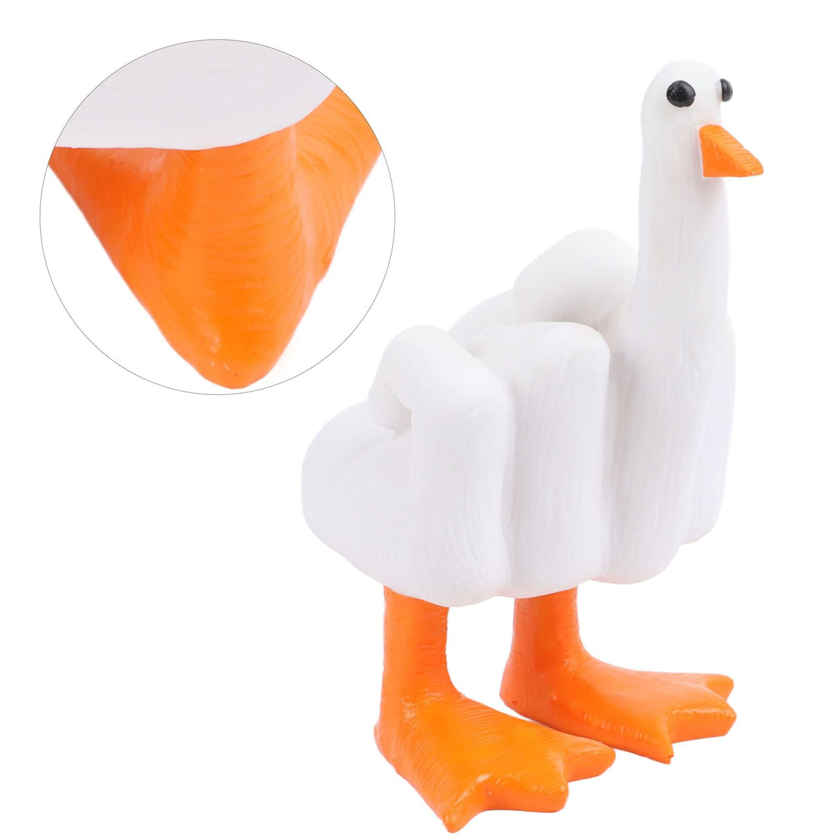 Middle Finger Duck Decoration Funny Little Duck Resin Figurine Ornament Decor Resin Craft Decoration Sculpture Statue for Home Office Desktop Housewarming Gift