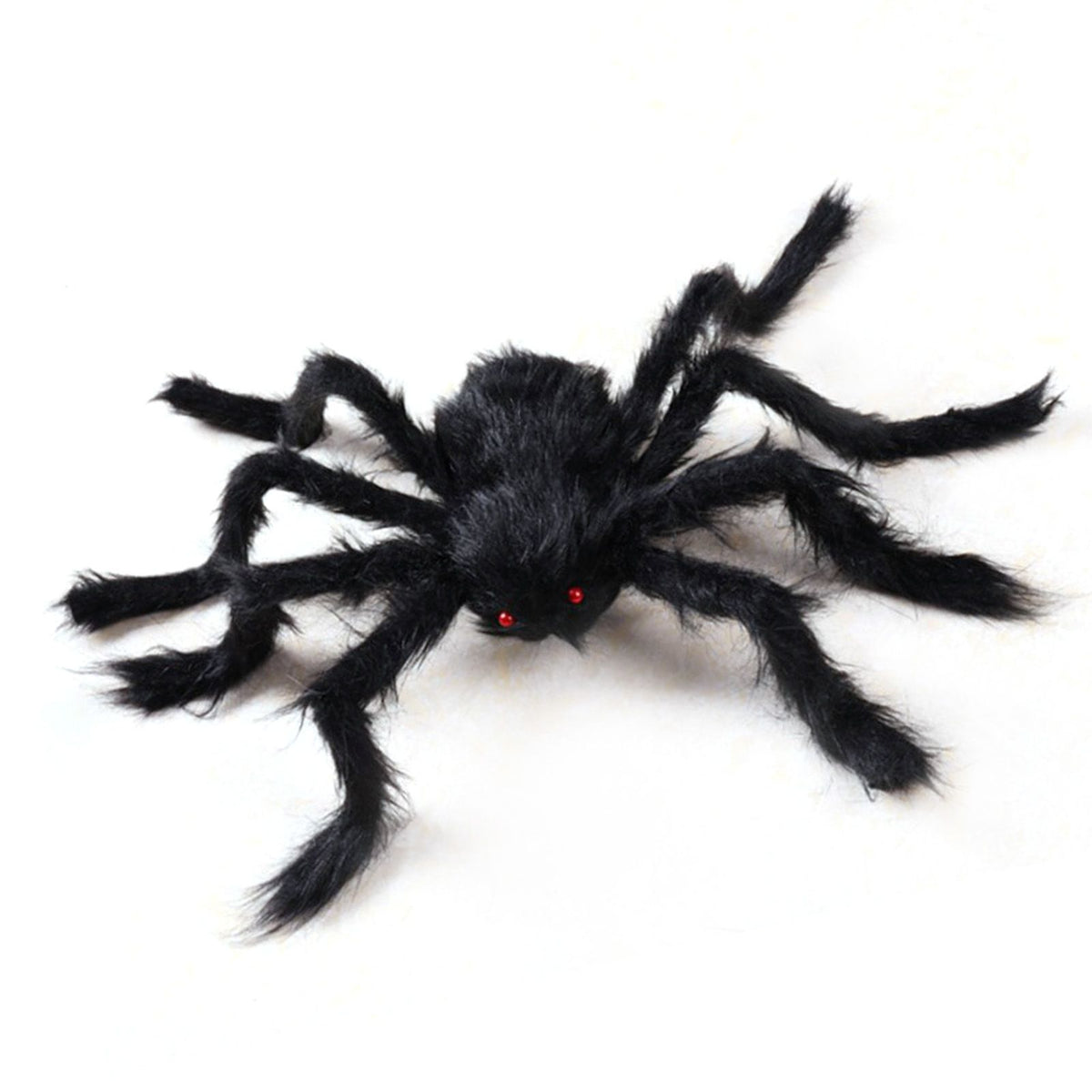 Giant Fake Spider Lifelike Halloween Posable Black Soft Hairy Fake Spiders Scary Decorations for Yard Home 200cm