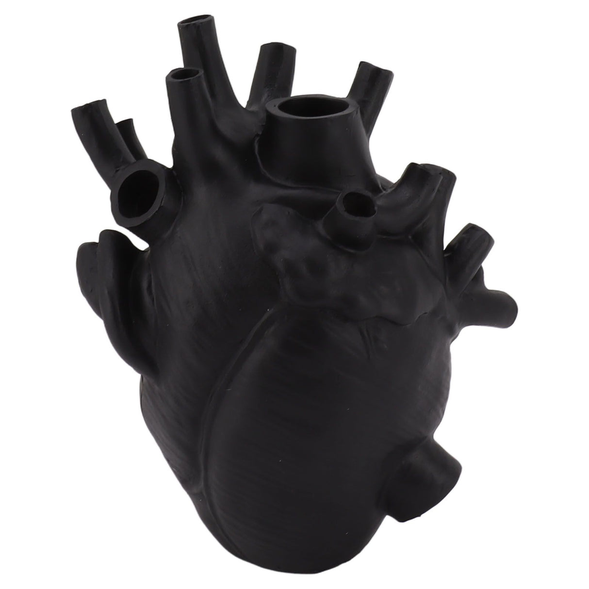 Heart Shaped Vase Decorative Modern Resin Exquisite Planter Pot for Home Office Bedroom Wedding Black
