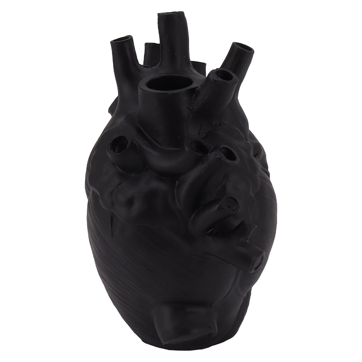 Heart Shaped Vase Decorative Modern Resin Exquisite Planter Pot for Home Office Bedroom Wedding Black