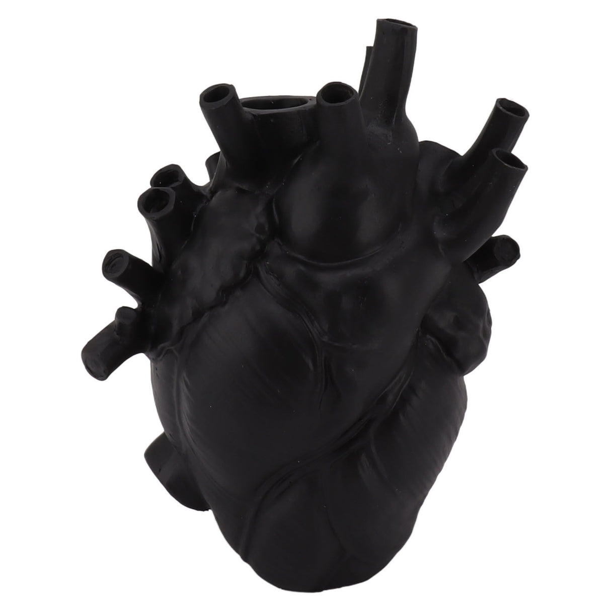 Heart Shaped Vase Decorative Modern Resin Exquisite Planter Pot for Home Office Bedroom Wedding Black
