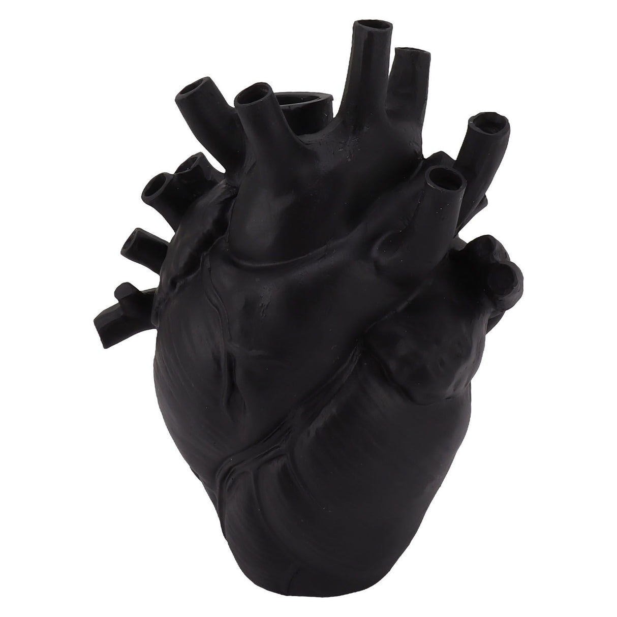 Heart Shaped Vase Decorative Modern Resin Exquisite Planter Pot for Home Office Bedroom Wedding Black