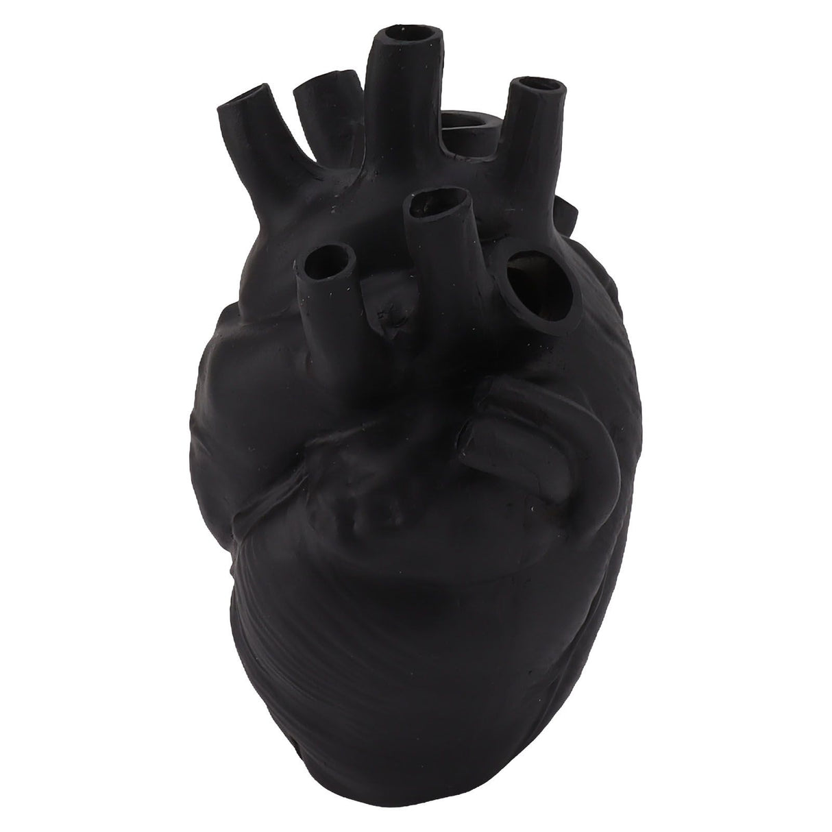 Heart Shaped Vase Decorative Modern Resin Exquisite Planter Pot for Home Office Bedroom Wedding Black
