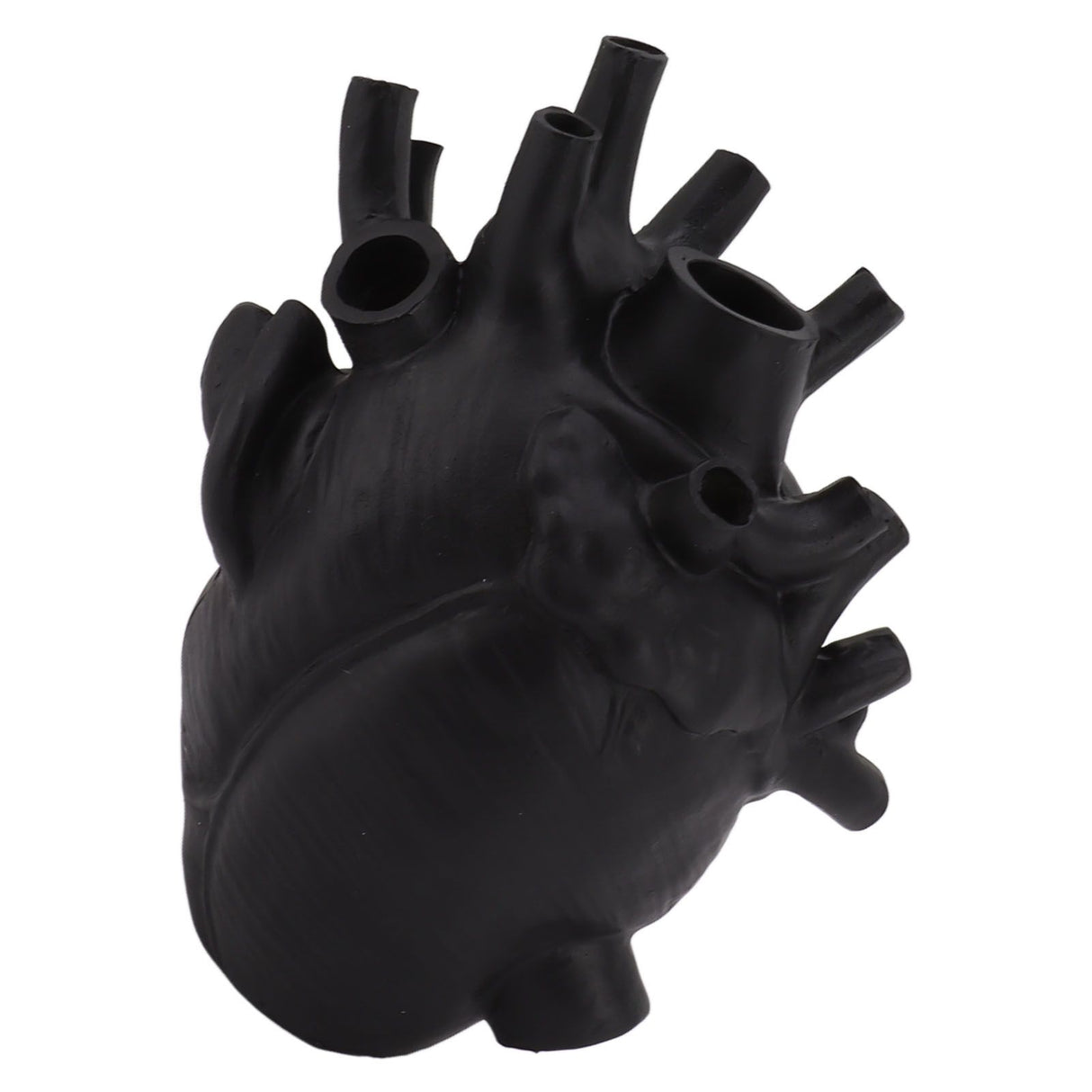 Heart Shaped Vase Decorative Modern Resin Exquisite Planter Pot for Home Office Bedroom Wedding Black