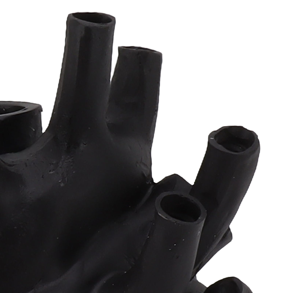 Heart Shaped Vase Decorative Modern Resin Exquisite Planter Pot for Home Office Bedroom Wedding Black
