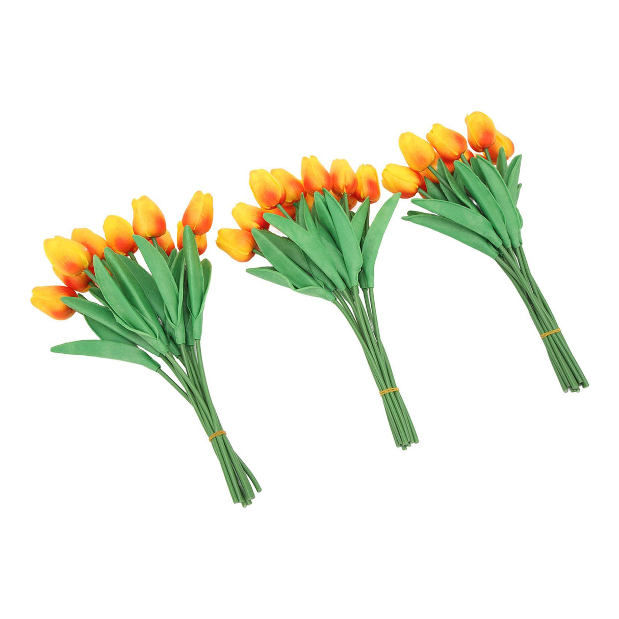 30pcs Artificial Tulips Flowers Innovative Simulation Hand Crafted PU Fake Tulips for Home Wedding Party Decor Sunset Red