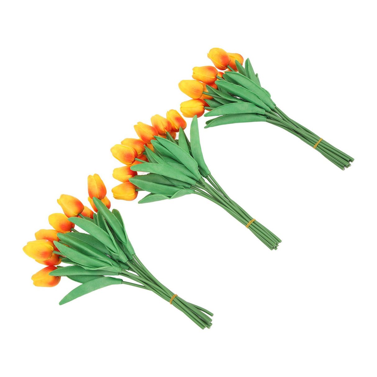 30pcs Artificial Tulips Flowers Innovative Simulation Hand Crafted PU Fake Tulips for Home Wedding Party Decor Sunset Red