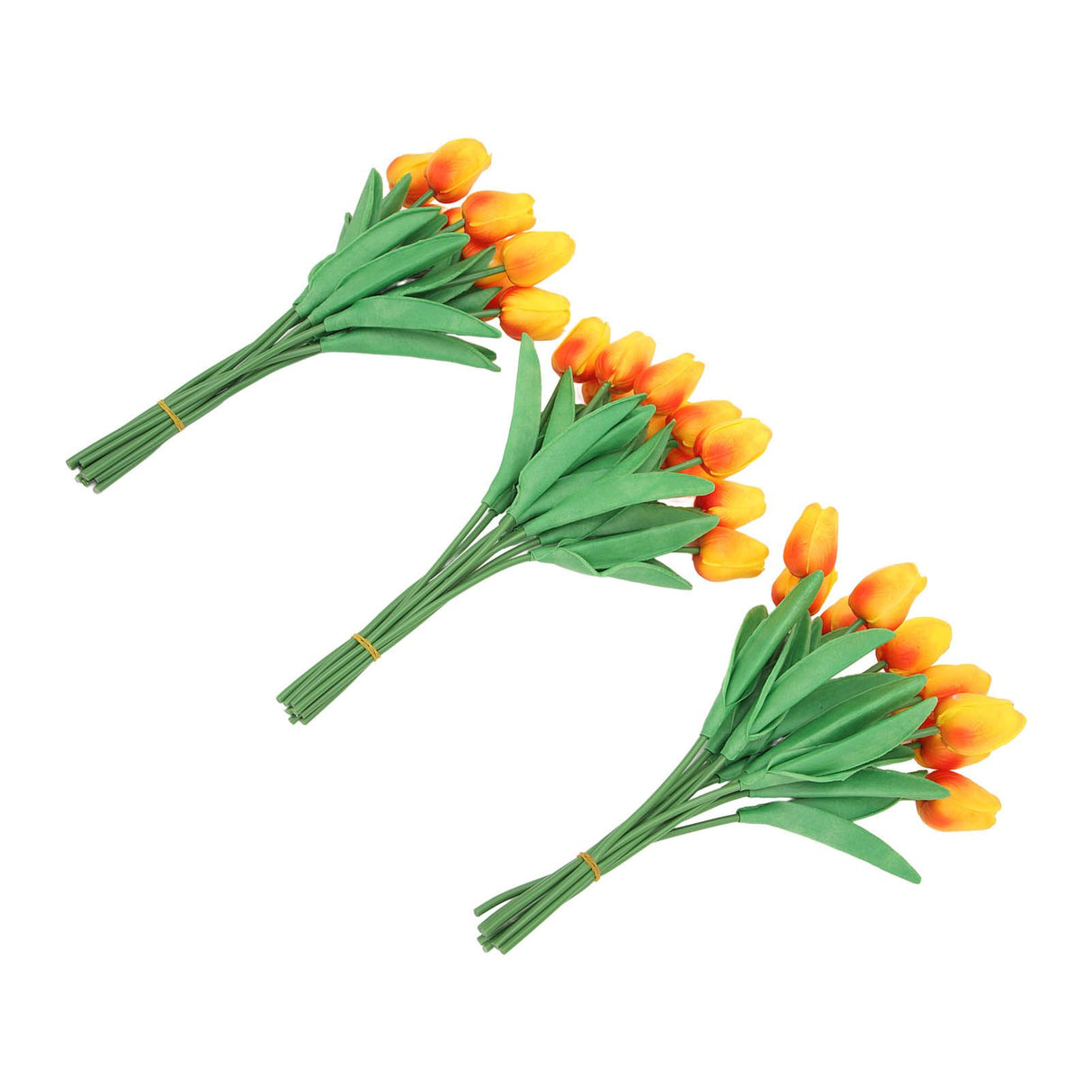 30pcs Artificial Tulips Flowers Innovative Simulation Hand Crafted PU Fake Tulips for Home Wedding Party Decor Sunset Red