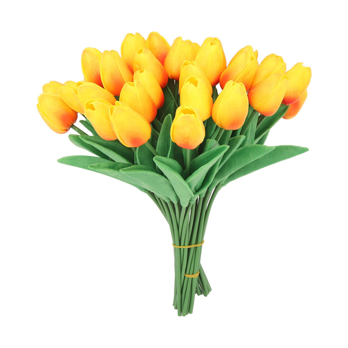 30pcs Artificial Tulips Flowers Innovative Simulation Hand Crafted PU Fake Tulips for Home Wedding Party Decor Sunset Red