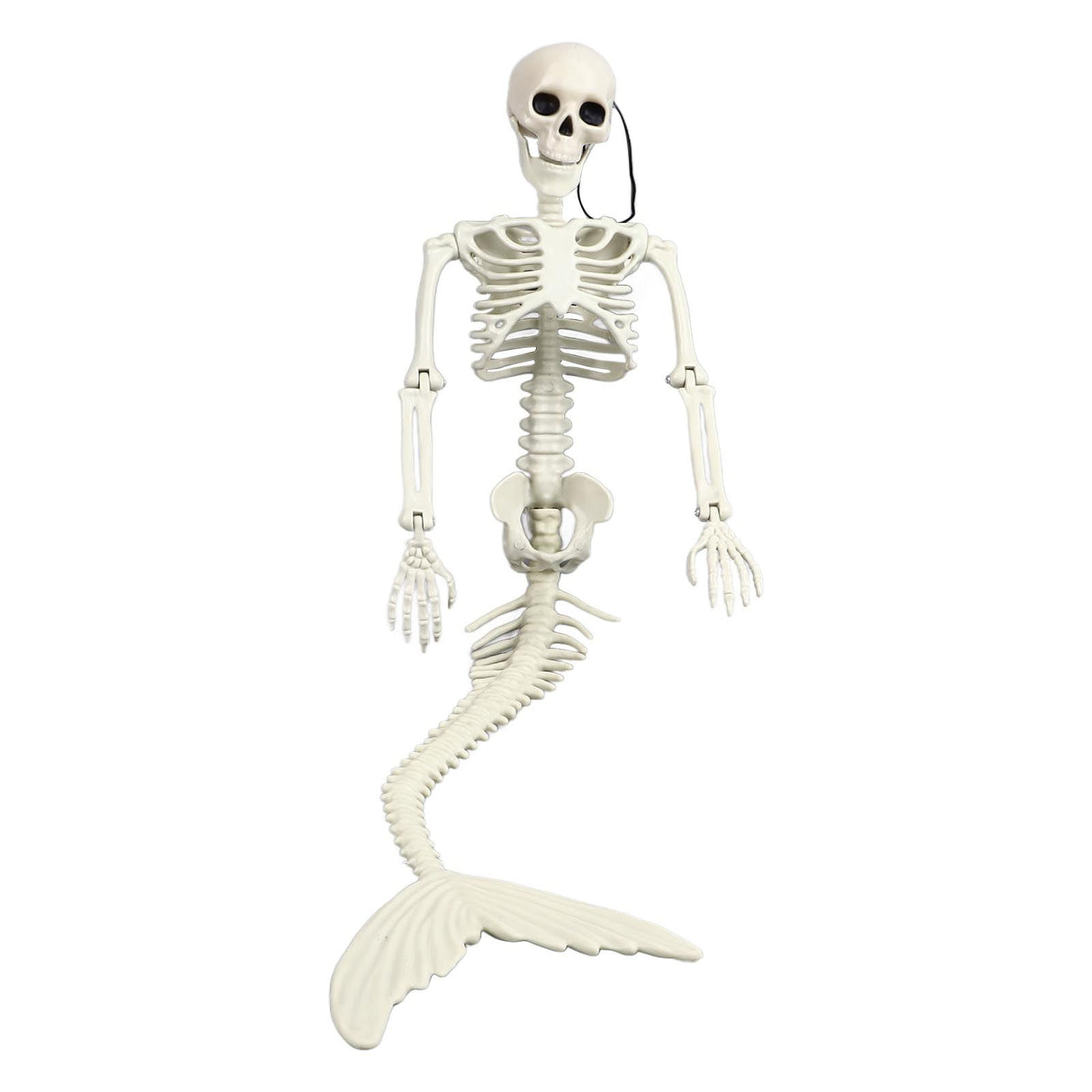 Life Size Skeleton Mermaid Halloween Outdoor Decorations Movable Posable Joints Realistic Full Body Skeleton Mermaid Props