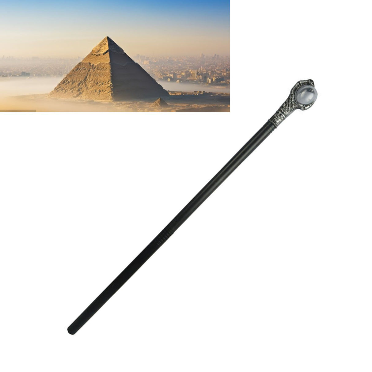 Mystical Pharaoh Accessory Ancient Egyptian Style Staff Scepter Costume Accessory Prop for Halloween Dress Up Parties Silver Claw