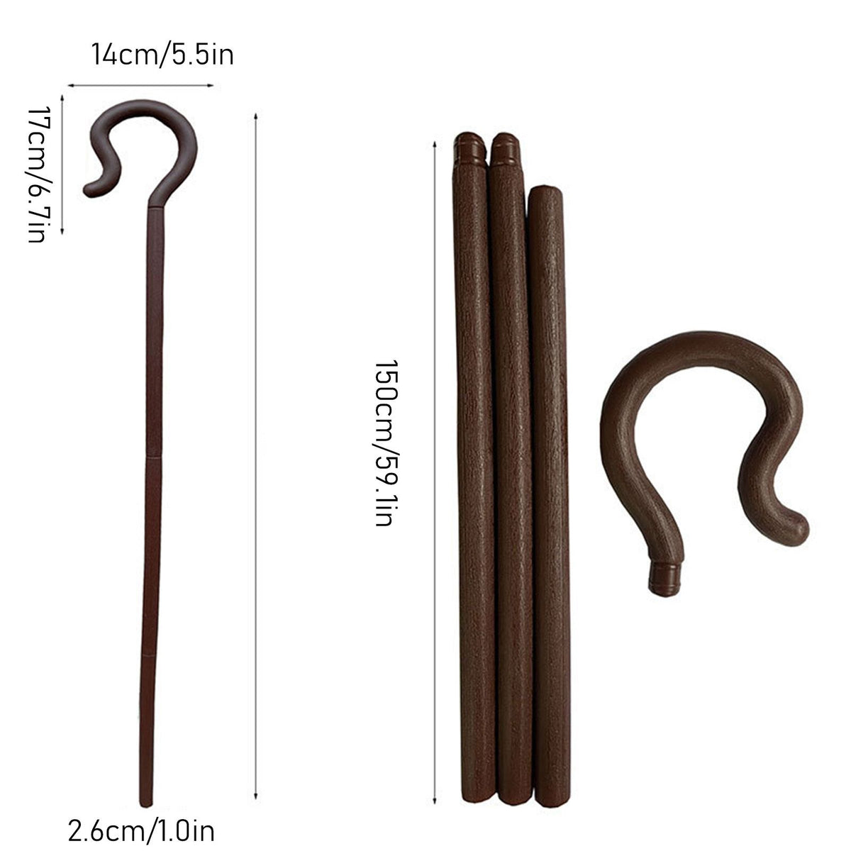 Egypt Pharaoh Scepter Shepherd Costume Crook Staff Halloween Crutch Stick Cosplay Decoration Cane Prop Wand Decorative Plastic Party Crutch