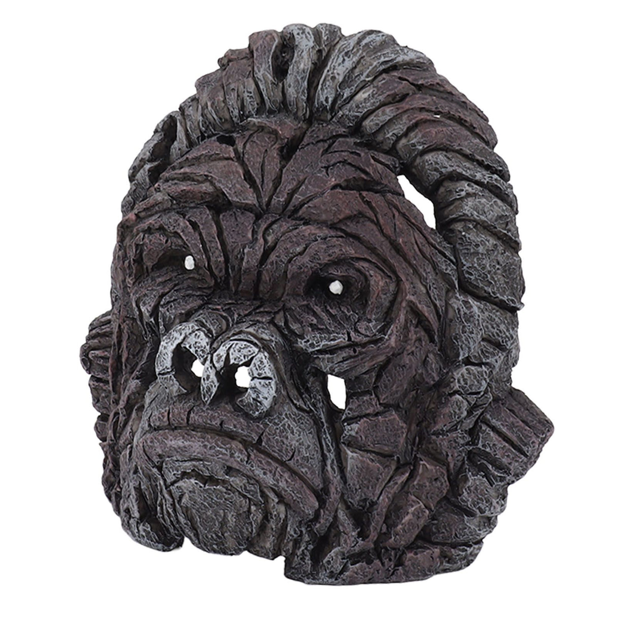 Gorilla Head Sculpture 6.3in Animal Head Figurine Resin Hollow Out Design Statue Decor for Living Room Office Bookshelf