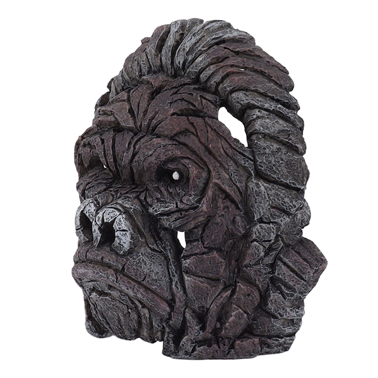 Gorilla Head Sculpture 6.3in Animal Head Figurine Resin Hollow Out Design Statue Decor for Living Room Office Bookshelf