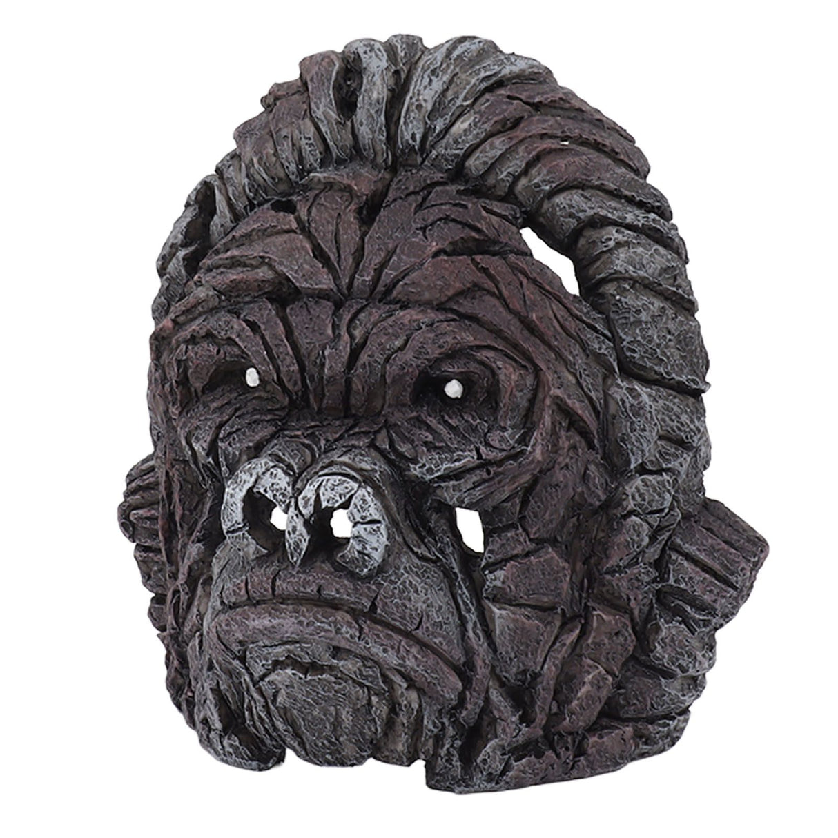 Gorilla Head Sculpture 6.3in Animal Head Figurine Resin Hollow Out Design Statue Decor for Living Room Office Bookshelf