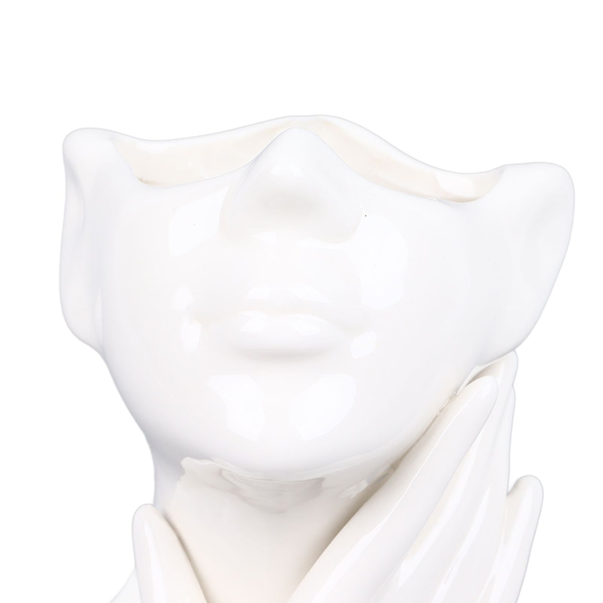 Female Face Vase Nordic Style Elegant Flower Vase Smoothly Ceramic Flower Vase Decoration for Living Room Garden