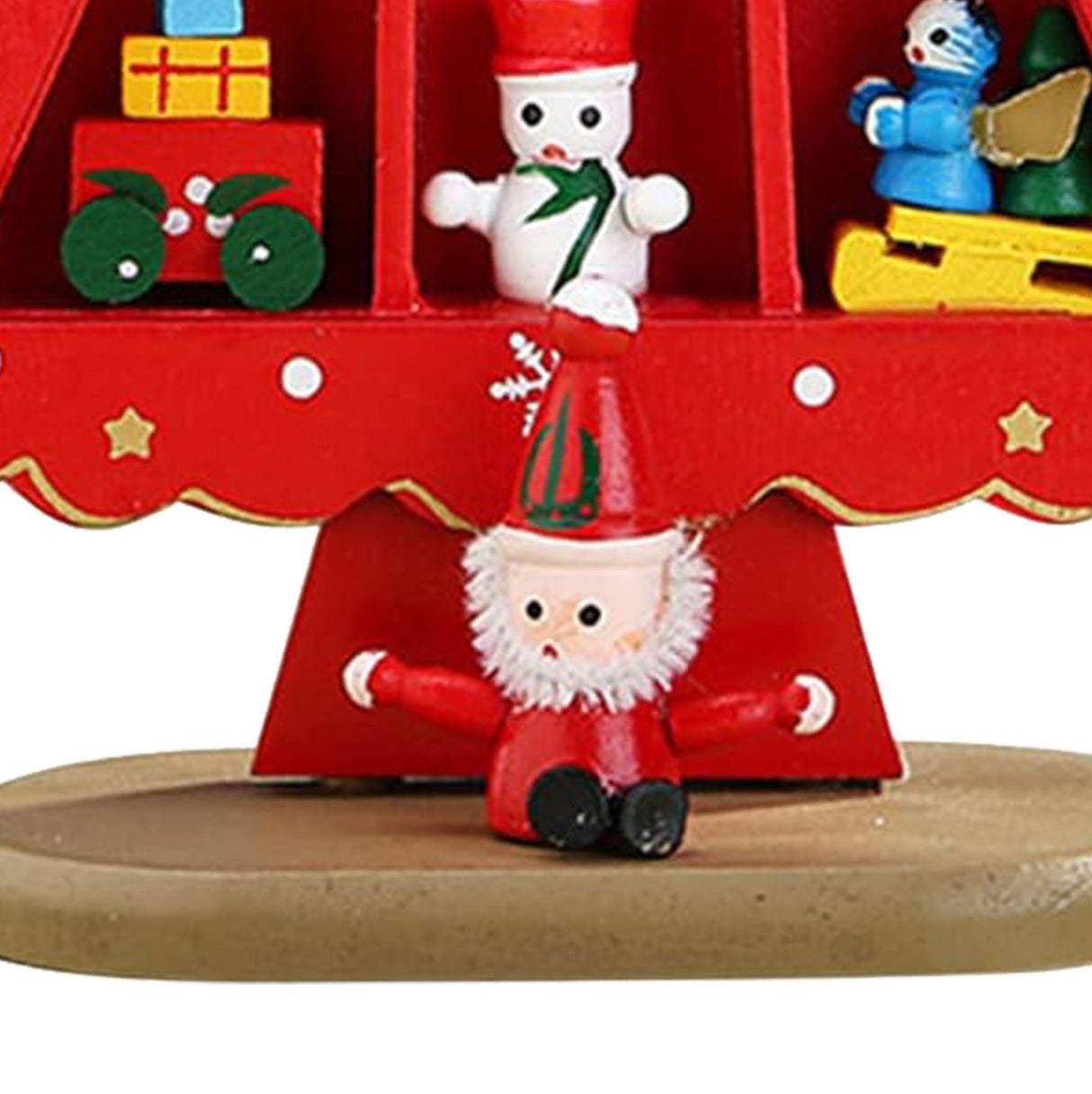Tabletop Wooden Christmas Tree Exquisite Mini Conveniently Placed Desktop Christmas Tree Decor for Shopping Mall Hotel Christmas Decoration Red