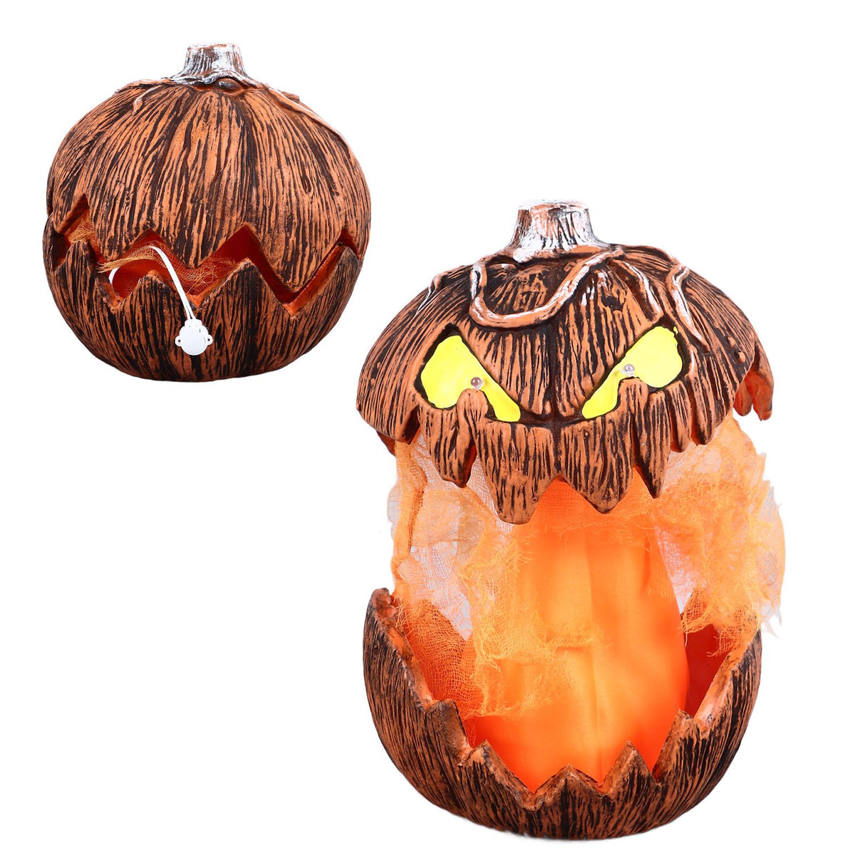 20cm Voice Activated Pumpkin Lifting Lighting Pumpkin Decoration for Indoor Lawn Table Halloween Haunted House