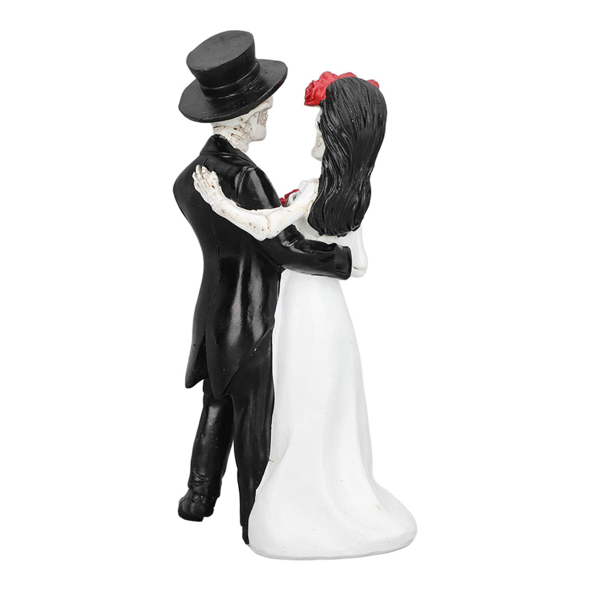 Skeleton Wedding Couple Statue Day of The Dead Dancing Skeleton Couple Halloween Romantic Wedding Bride Groom Figurine Resin
