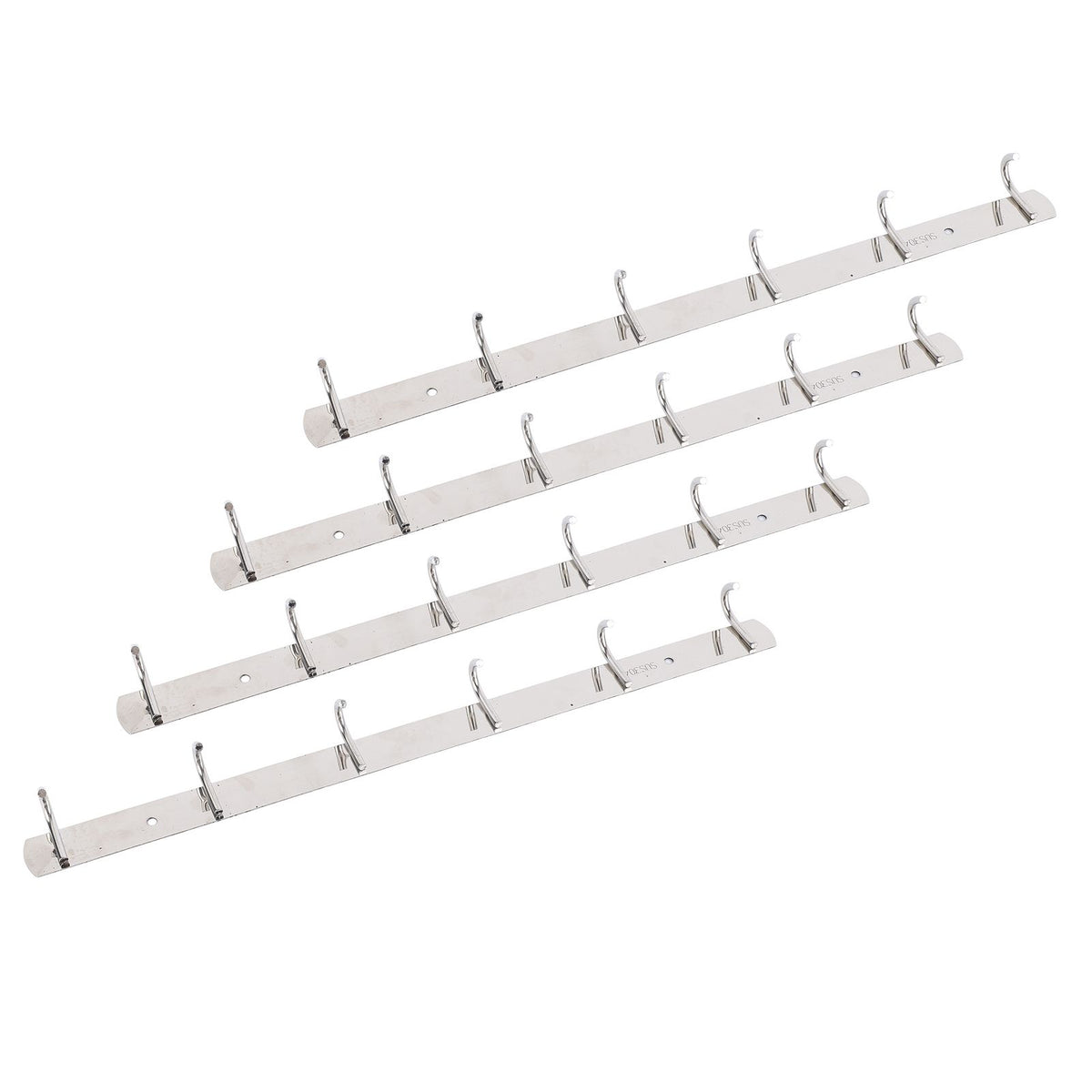 4 Pcs 6 Hooks Stainless Steel Cloak Hanger Wall Mounted Hanging Coat Rack for Laundry Rooms Entryways