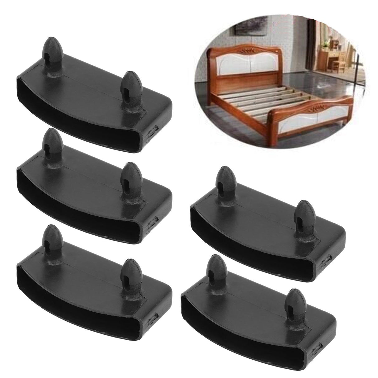 20PCS Bed Slat Cover Holders End Caps Plastic Easy Installation Stable Furniture Accessory for Holding Bed Base