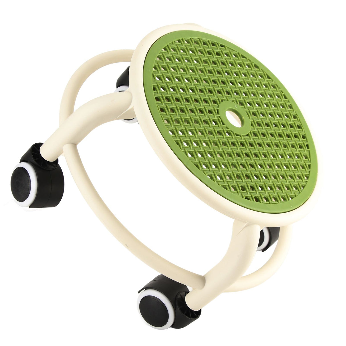 Round Rolling Low Stool Comfortable Universal Wheel Movable Mini Stool High Weight Capacity for Home Green