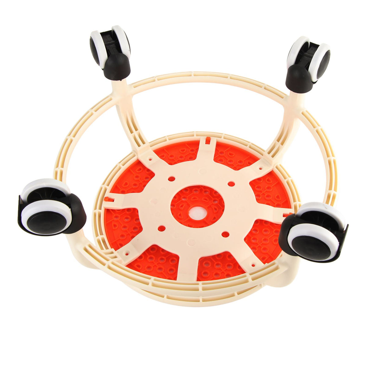 Round Rolling Low Stool Comfortable Universal Wheel Movable Mini Stool High Weight Capacity for Home Orange