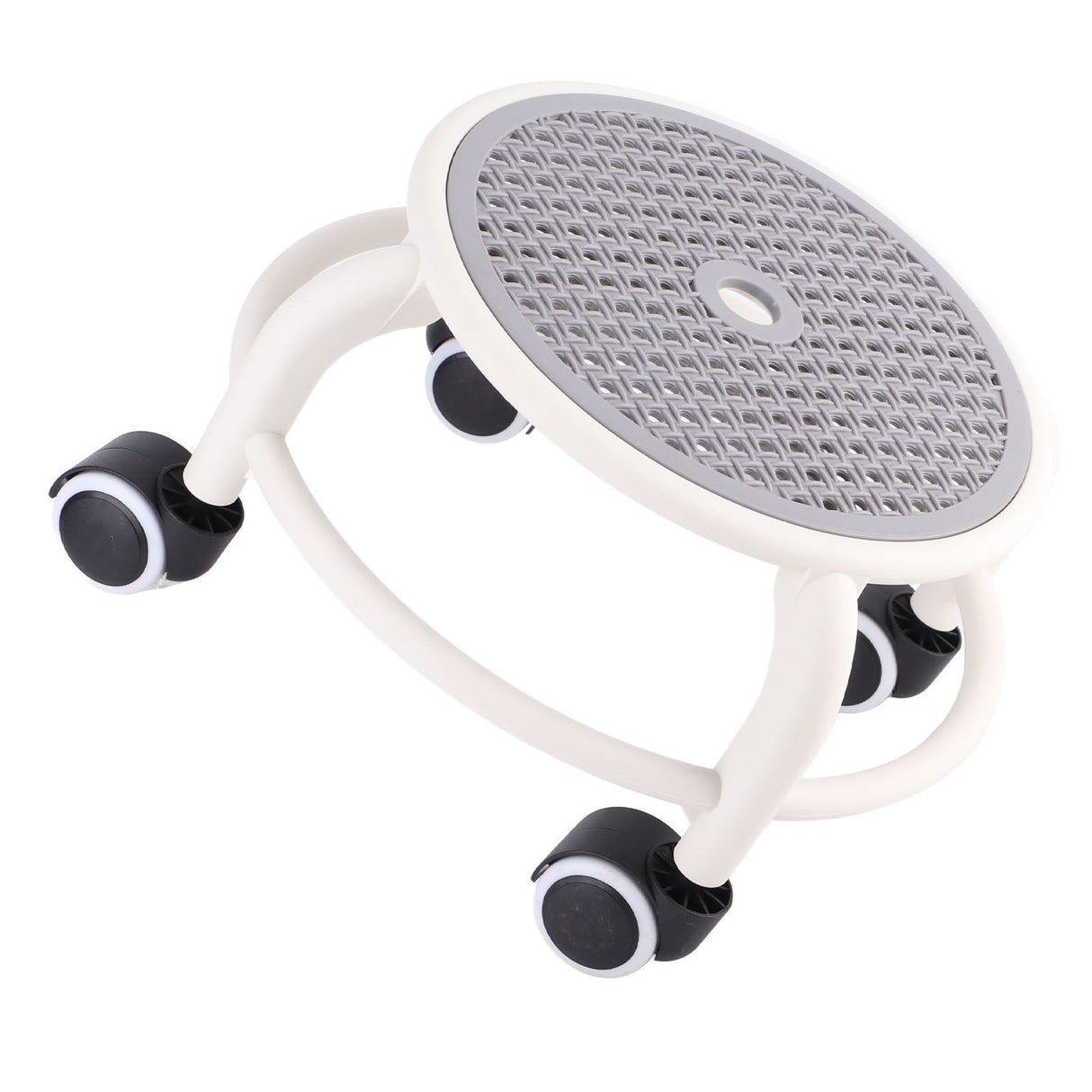 Round Rolling Low Stool Comfortable Universal Wheel Movable Mini Stool High Weight Capacity for Home Grey