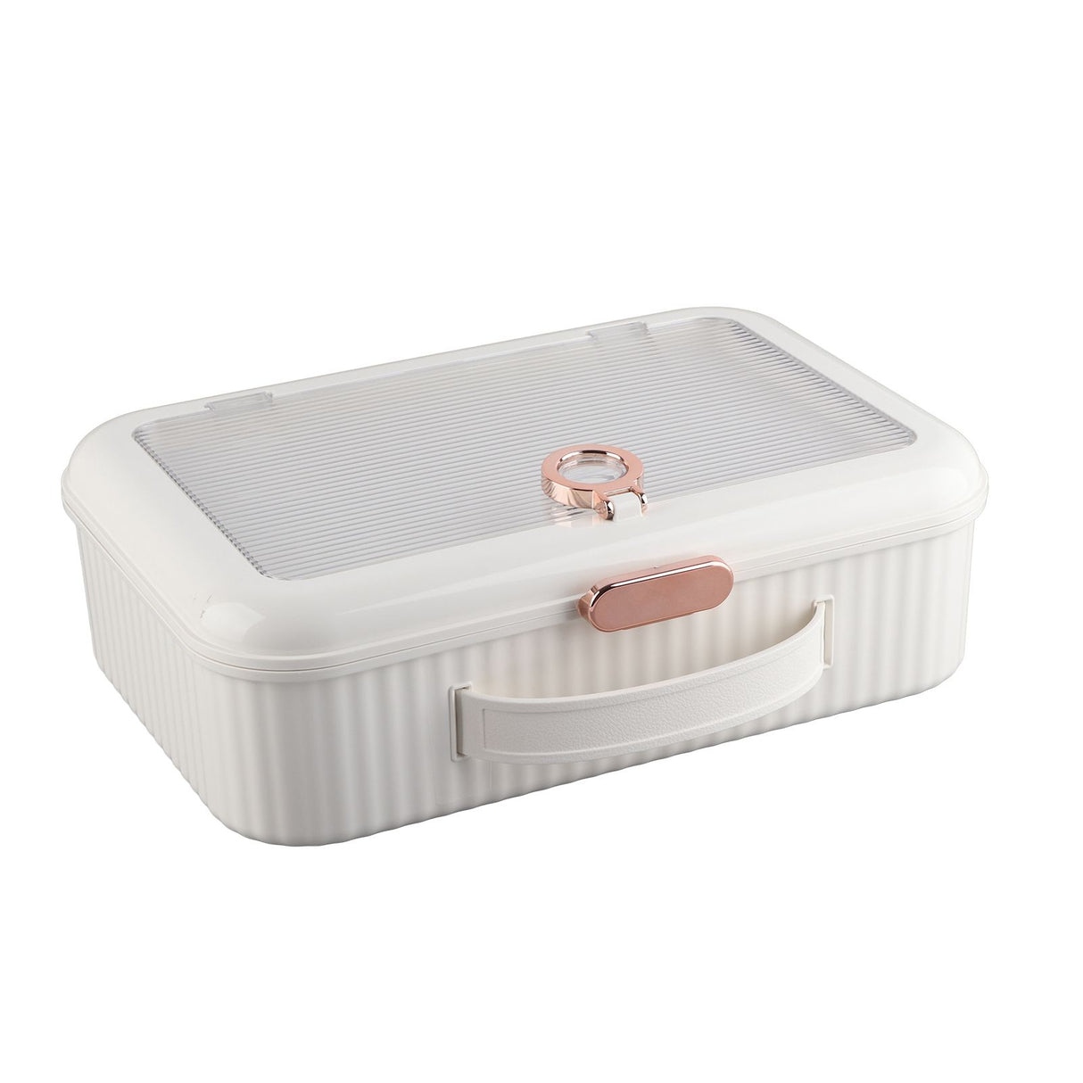 Multifunctional Document Storage Box Large Capacity Two Layer Liner Home Certificate Organizer White
