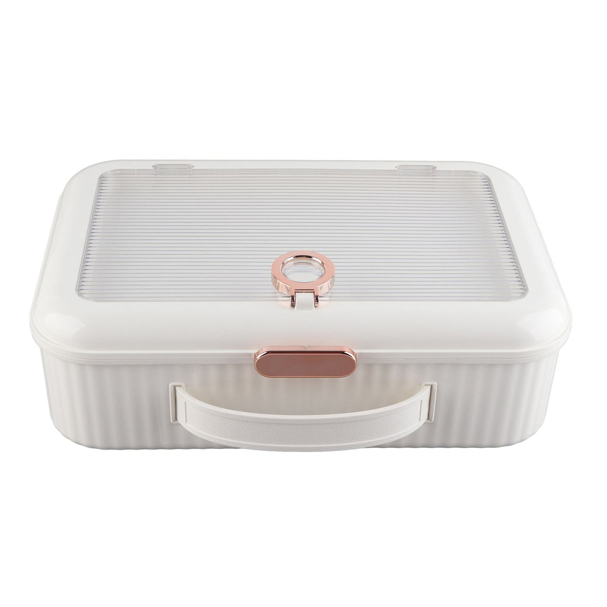 Multifunctional Document Storage Box Large Capacity Two Layer Liner Home Certificate Organizer White