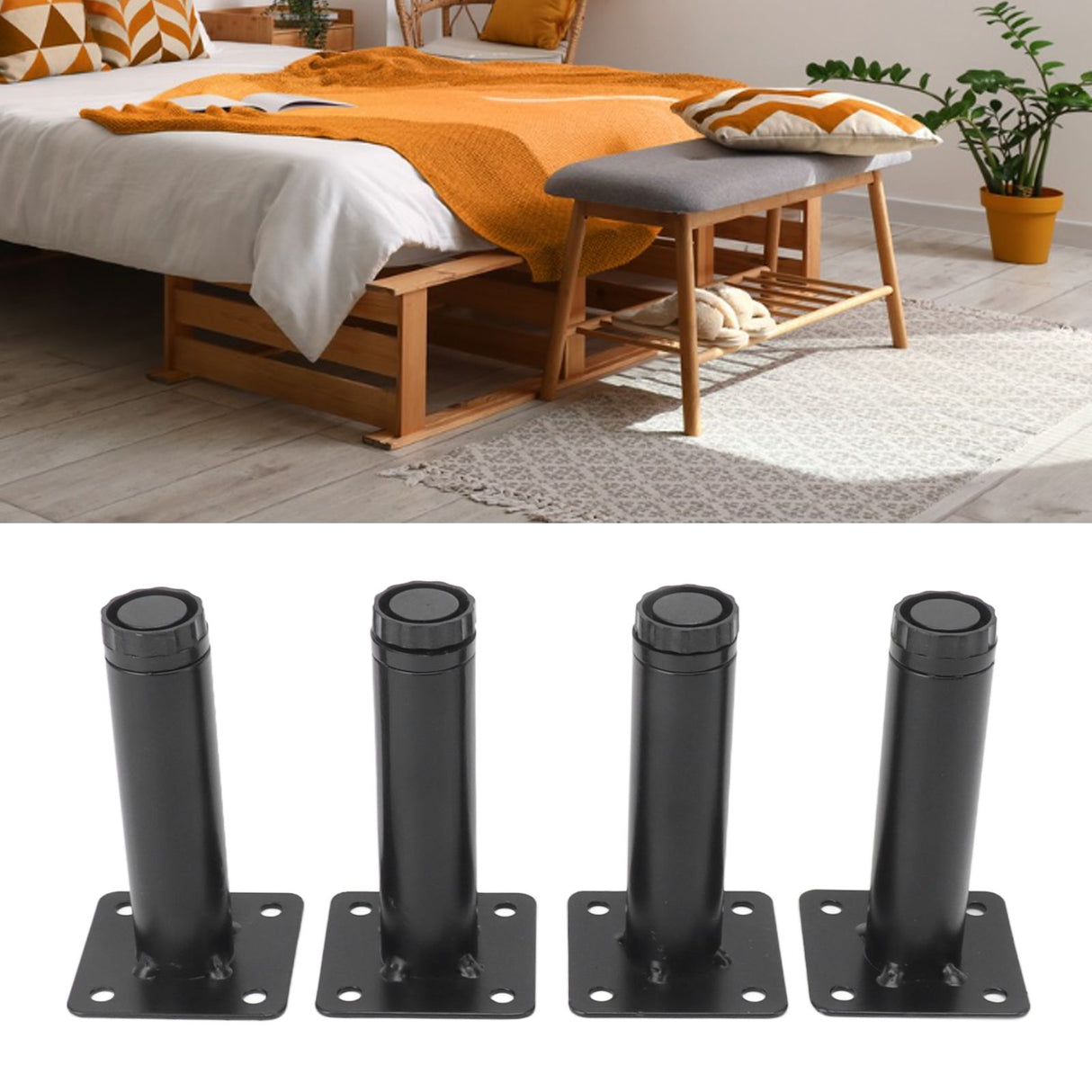 Furniture Legs Adjustable Iron Cabinet Legs Metal Round Sofa Support Foot Adjustable Feet for Kitchen Table
