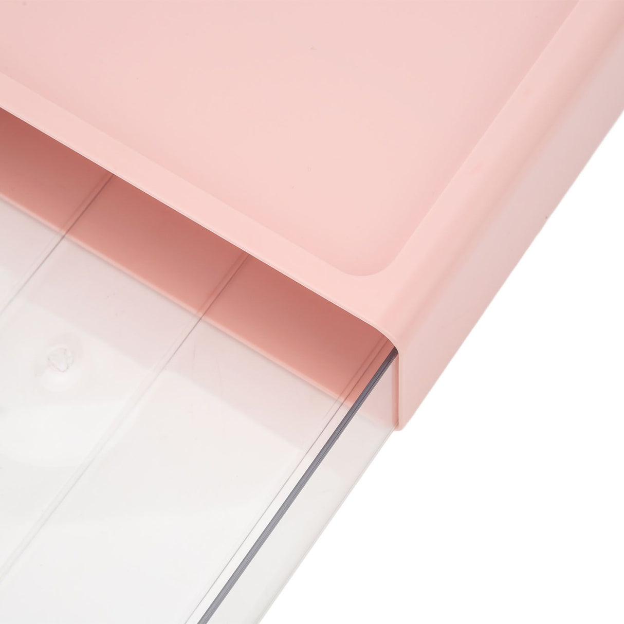 Clear Drawer Storage Box Large Capacity Desktop Drawer Storage Container Organizer for Office Pink