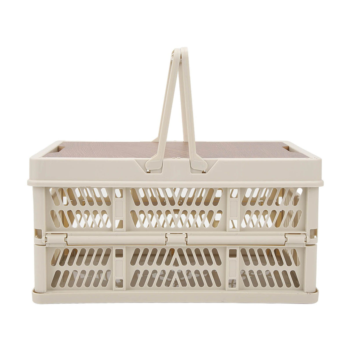 Camping Picnic Basket Foldable Large Capacity Multifunction Handheld Camping Storage Basket Camping Storage Box Grey White S