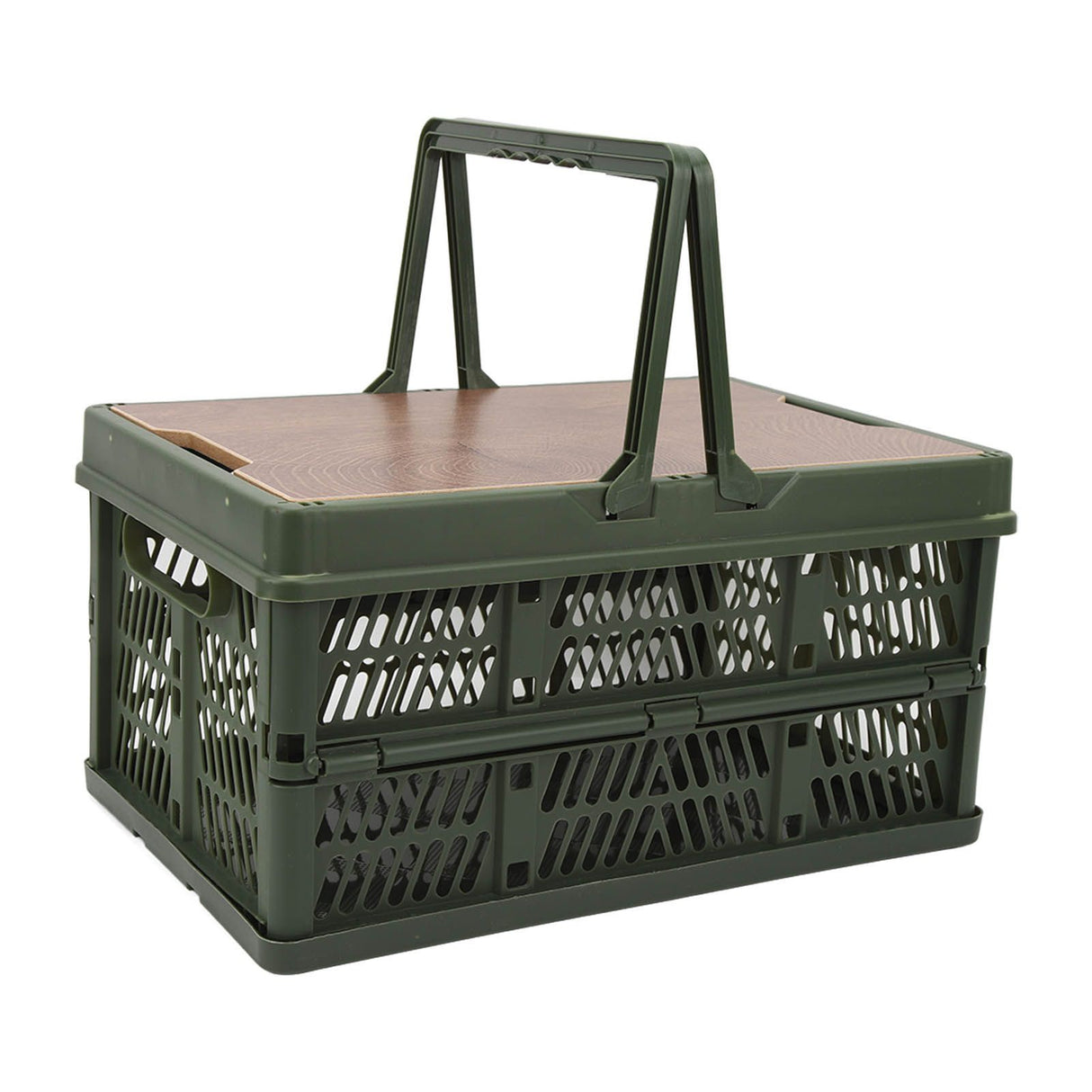 Camping Picnic Basket Foldable Large Capacity Multifunction Handheld Camping Storage Basket Camping Storage Box Green M