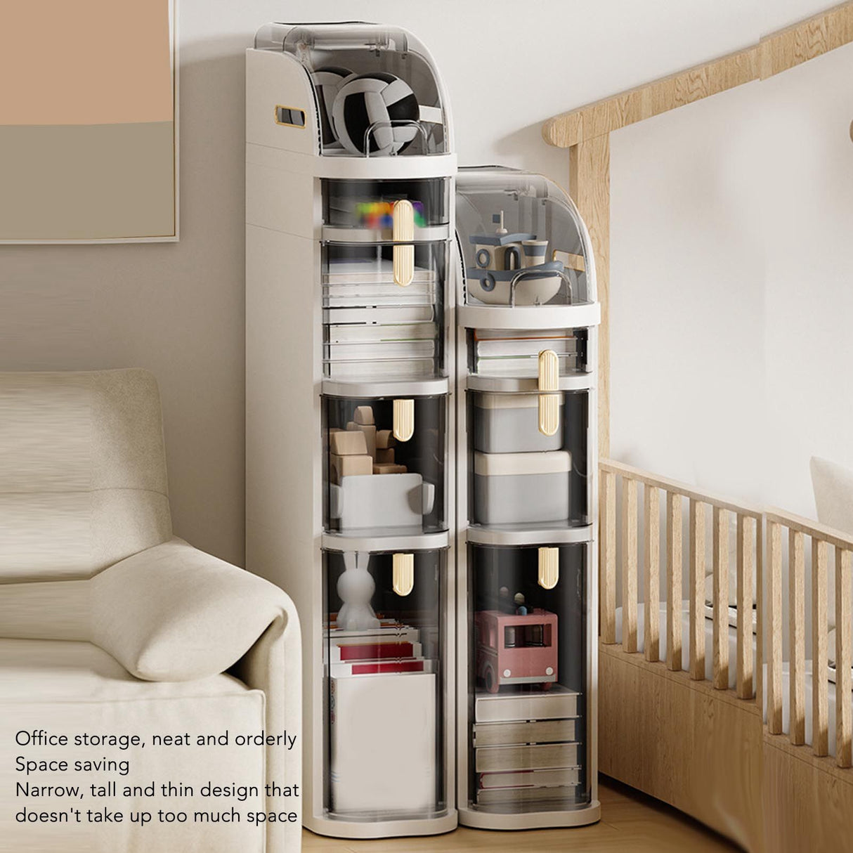 Small Spaces Gaps Cabinet Clear Drawers Narrow Tall Slim Seam Cabinet Vertical Storage Unit for Bathroom Kitchen A