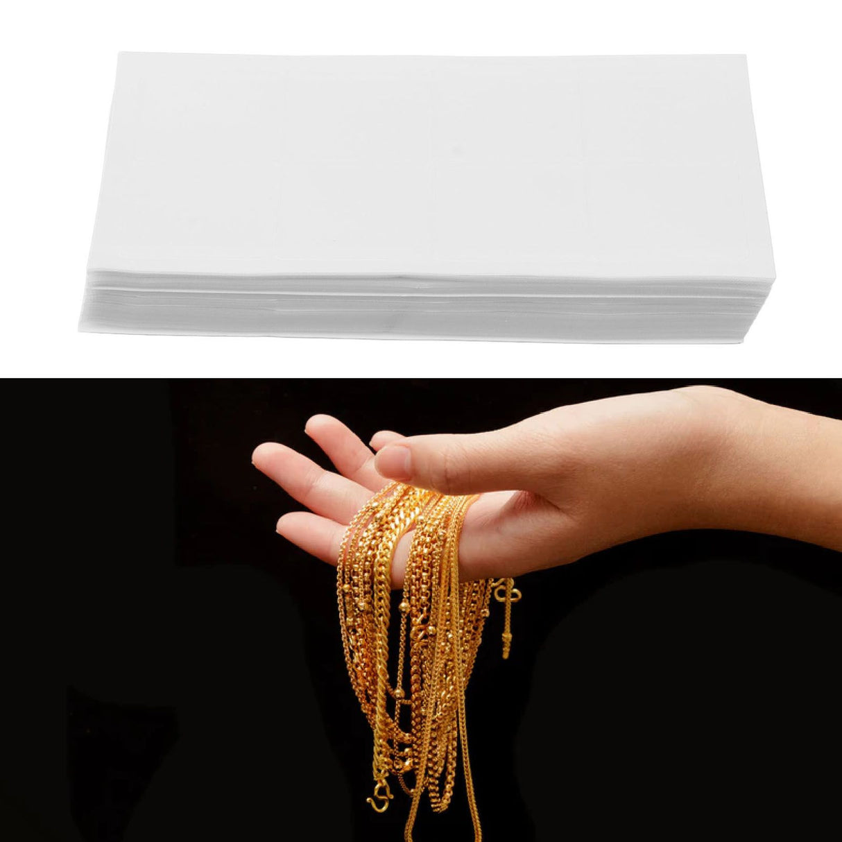 360Pcs Necklace Chain Adhesive Pouch Jewelry Display Bag Transparent PVC for Home Showcase