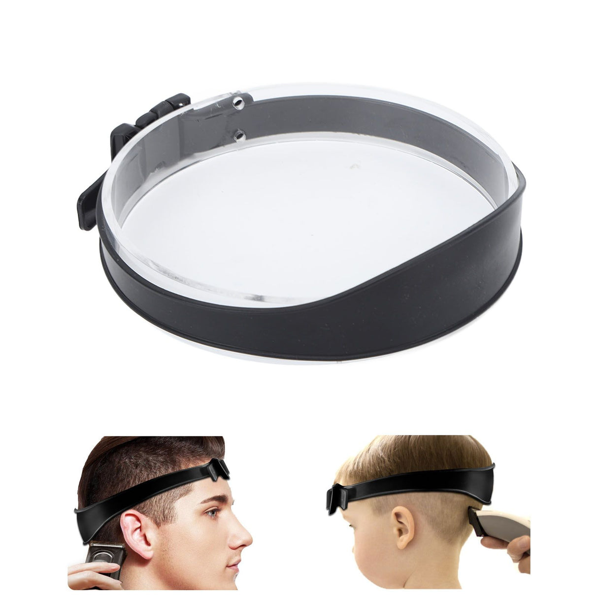 DIY Hair Trimming Template Haircut Band Breathable Curved Degion Silicone Home Hair Trimming Guide for Boys Men Black