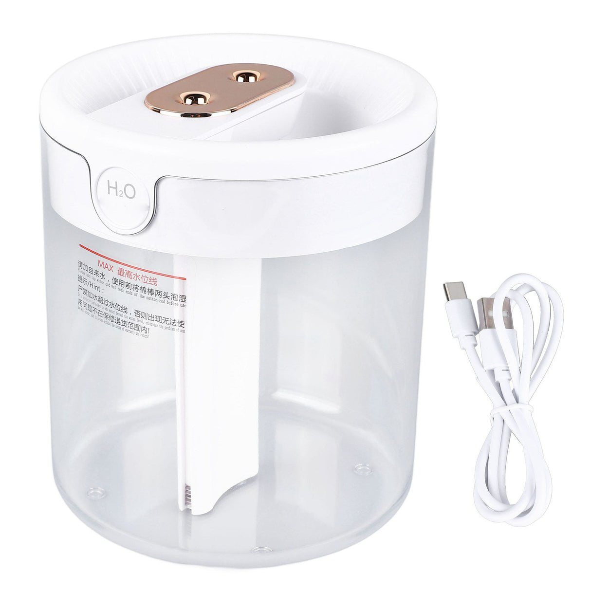 Humidifier 2L White Large Capacity Double Nozzle Mist Humidifier Home Bedroom Office Mute USB Night Light Air Vaporizer