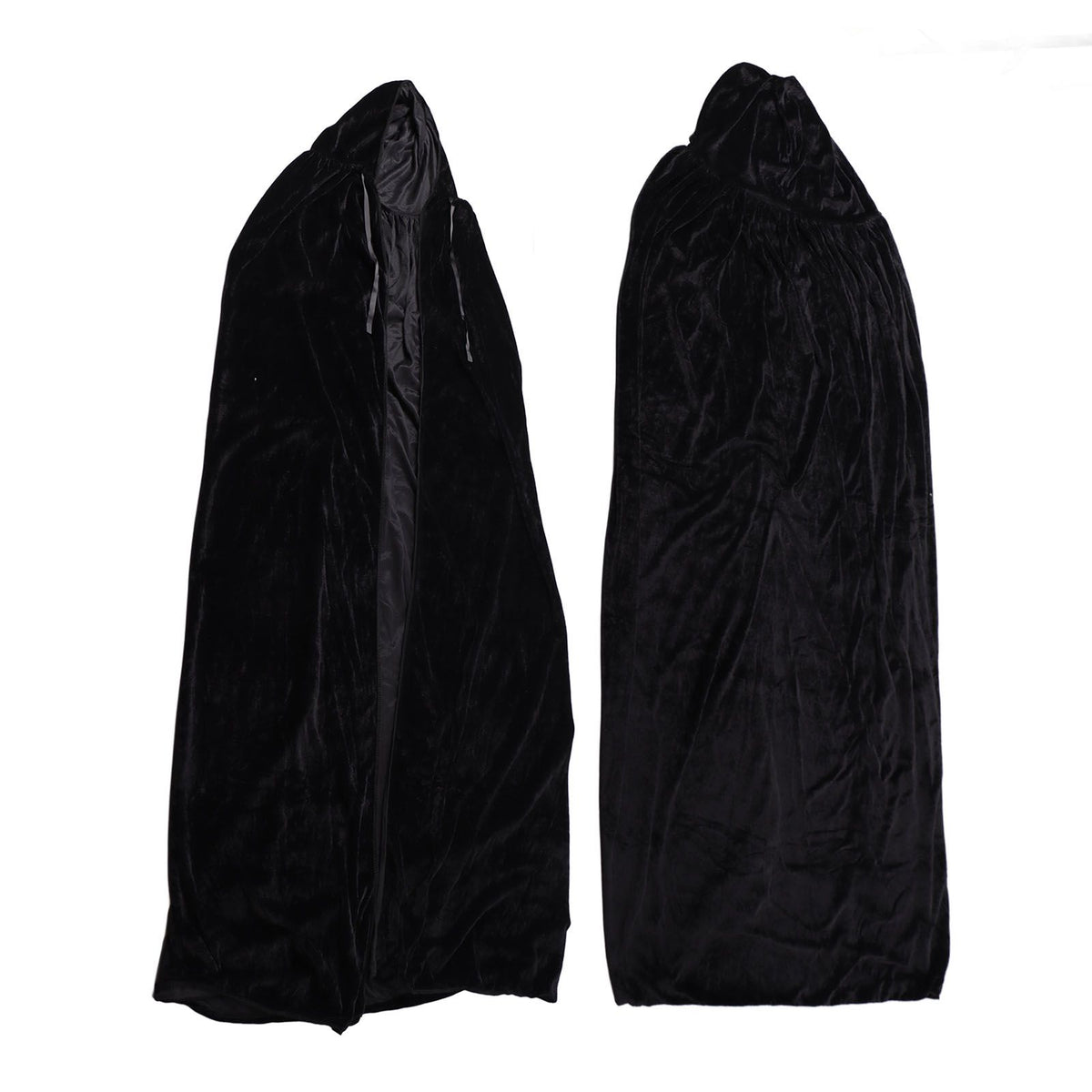 Hooded Cloak Large Witch Cape Black Velvet Comfortable to Wear Soft Touch Costume Cloak for Party Cosplay Roleplay