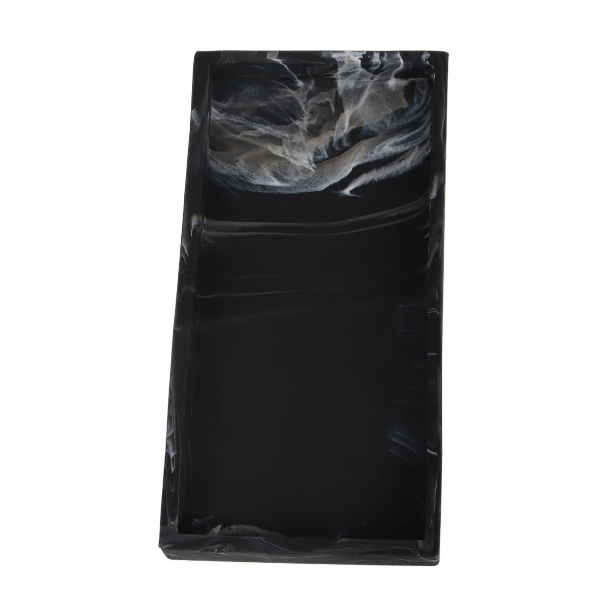 Silicone Storage Tray Shatterproof Key Finger Ring Countertop Sink Vanity Soap Dispenser Tray for Bathroom Marbling Black