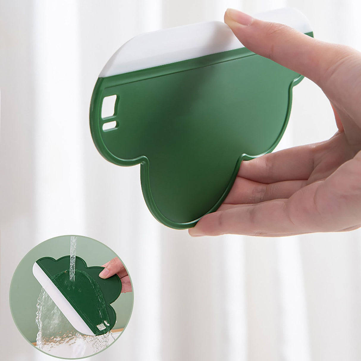 Water Blade PP Silicone Squeegee Efficient Fog Removal Hangable Mini Water Wiper for Bathroom Kitchen Window White
