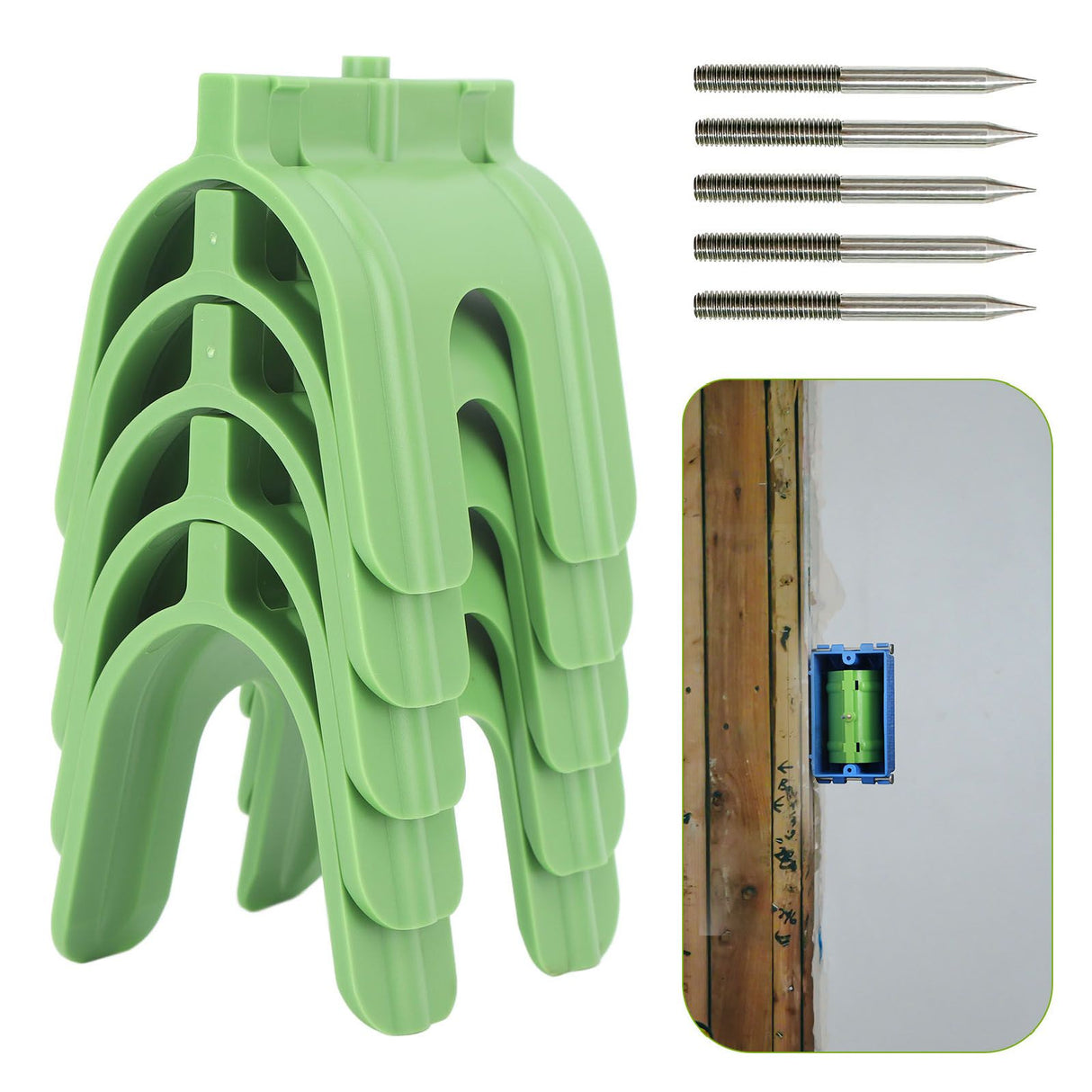 5PCS Drywall Marking Tool Accurate Marking Dry Wall Electric Box Positioner for Electrical Outlets Green