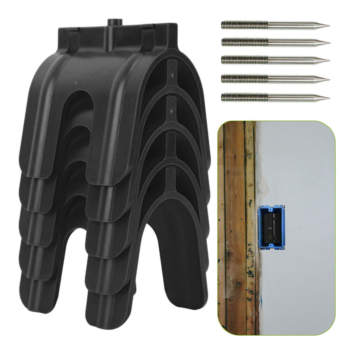 5PCS Drywall Marking Tool Accurate Marking Dry Wall Electric Box Positioner for Electrical Outlets Black