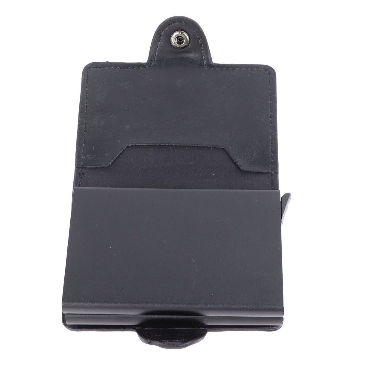 Card Holder Black Card Case RFID Blocking Aluminium Alloy PU Anti Degaussing Large Capacity Withstand Wear Card Wallet