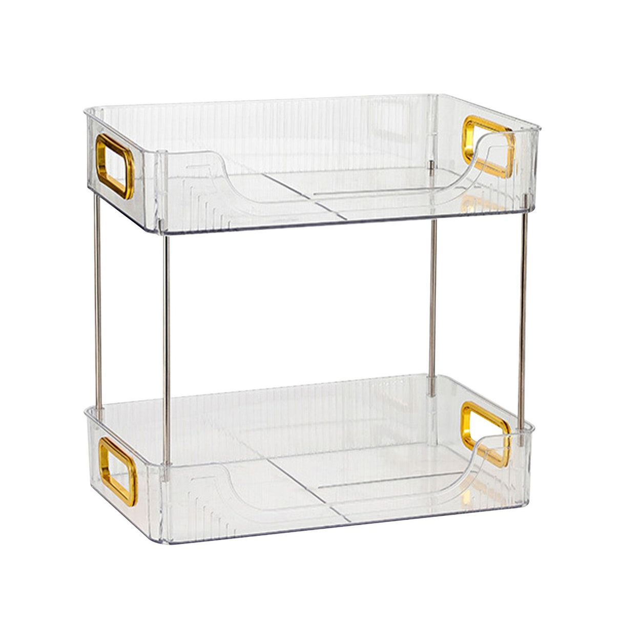 Desktop Organizer 2 Tier Ample Space Modern Storage Rack Shelves for Office Bedroom Home Decoration Transparent