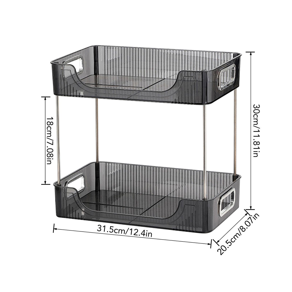 Desktop Organizer 2 Tier Ample Space Modern Storage Rack Shelves for Office Bedroom Home Decoration Grey