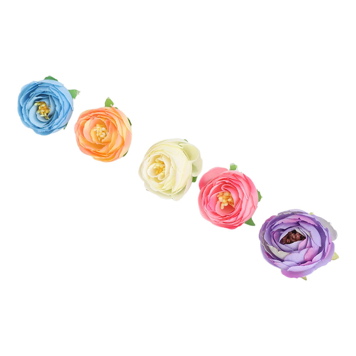 50 Pcs Camellia Flower Decor DIY Corsage Headdress Artificial Flower Heads False Rose Head Little Flower Buds