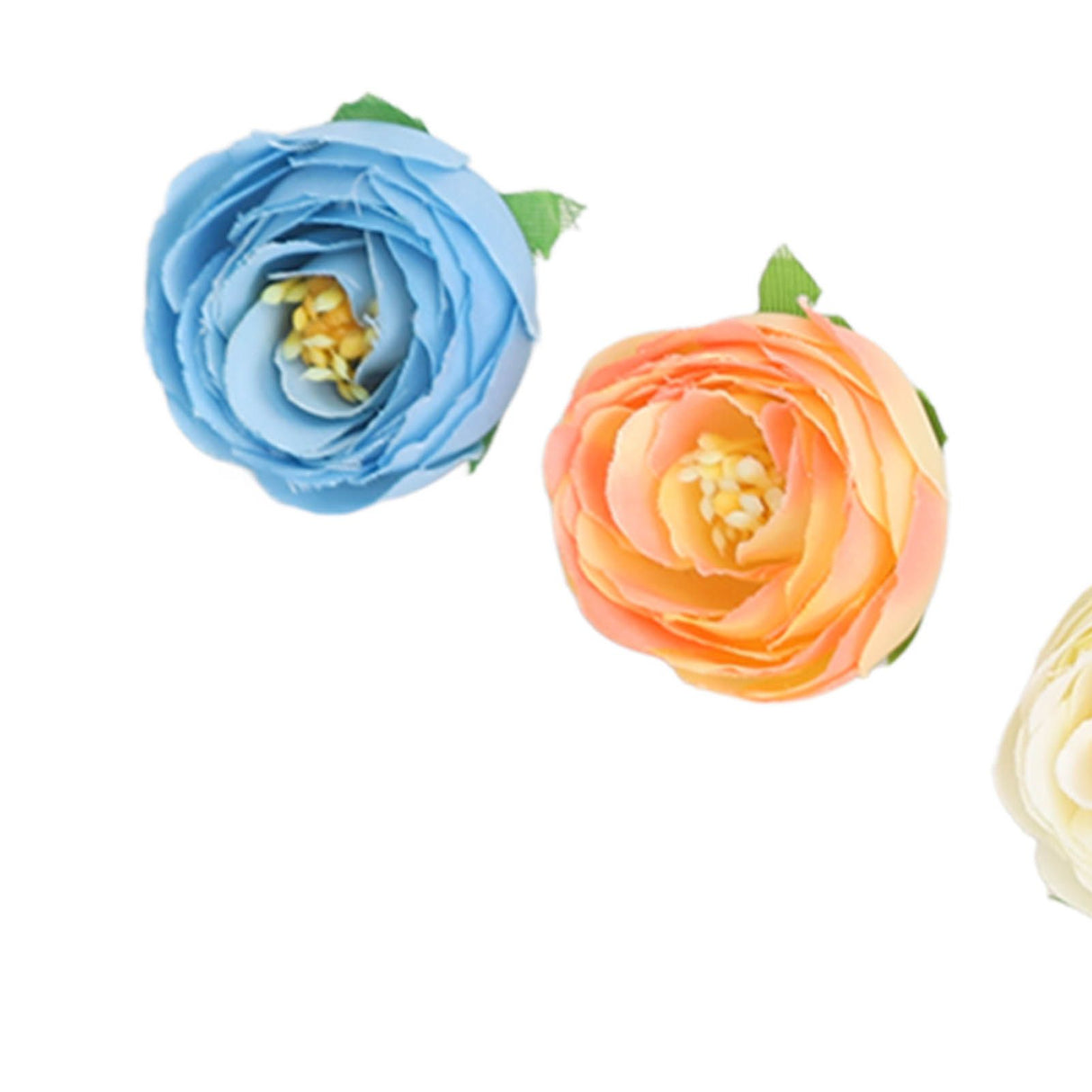 50 Pcs Camellia Flower Decor DIY Corsage Headdress Artificial Flower Heads False Rose Head Little Flower Buds